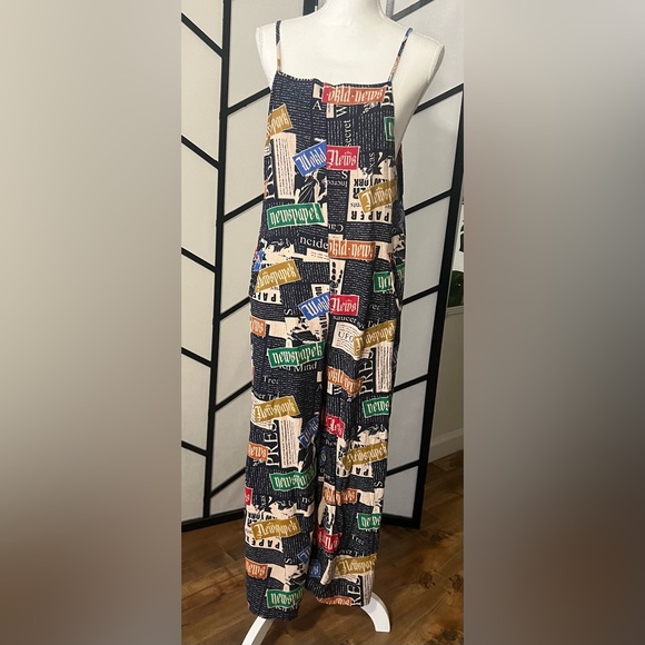EUC - Never Worn- TEMU Print Overall Jumpsuit, Vintage Loose Jumpsuit - … - Picture 3 of 16